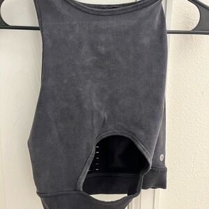 **Aura Athletica Black Strappy Back Cutout Sports Tank, Size S/M**